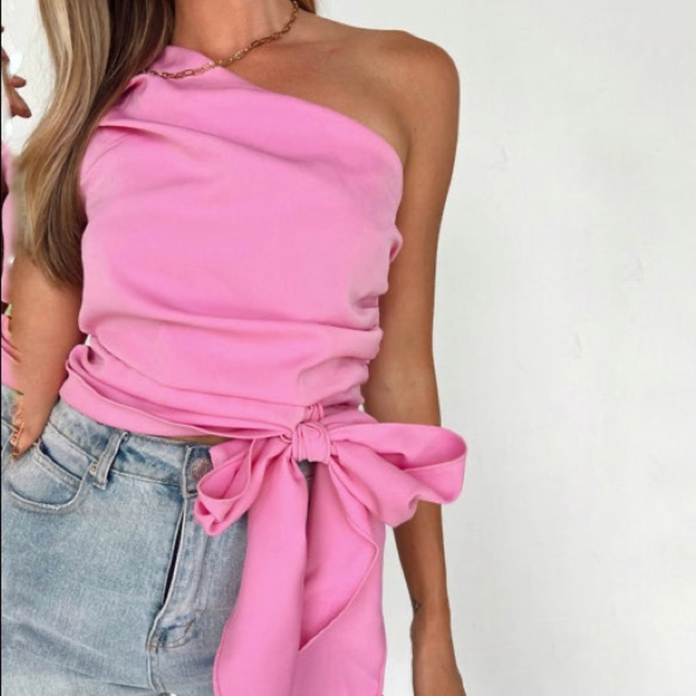 Baby pink one shoulder
